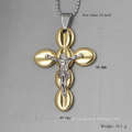 Gold and silver christian pendants for men,jewelry jesus pendant crosses